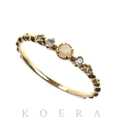 NOJESS K10PG ピンクゴールド リング・指輪 オパール 5号 0.7g レディース【中古】