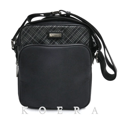 BURBERRY BLACK LABEL バーバリーブラックレーベル ノバチェック ショルダーバッグ ブラック メンズ【中古】
