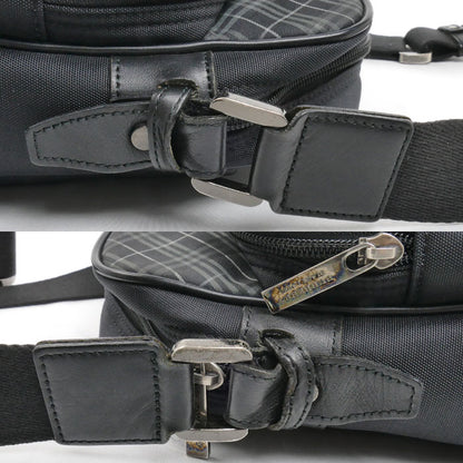 BURBERRY BLACK LABEL バーバリーブラックレーベル ノバチェック ショルダーバッグ ブラック メンズ【中古】