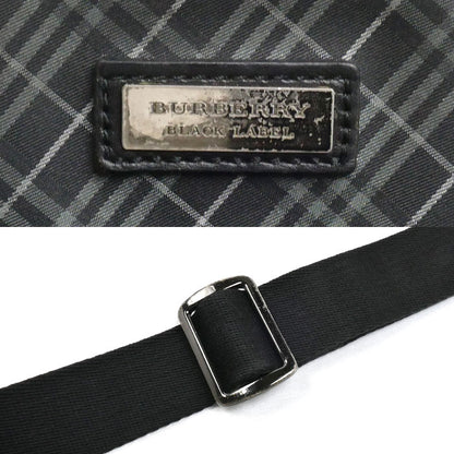 BURBERRY BLACK LABEL バーバリーブラックレーベル ノバチェック ショルダーバッグ ブラック メンズ【中古】