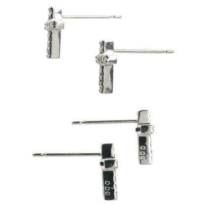 K18WG ホワイトゴールド クロス ピアス ダイヤモンド0.06ct/0.06ct 1.0g レディース【中古】
