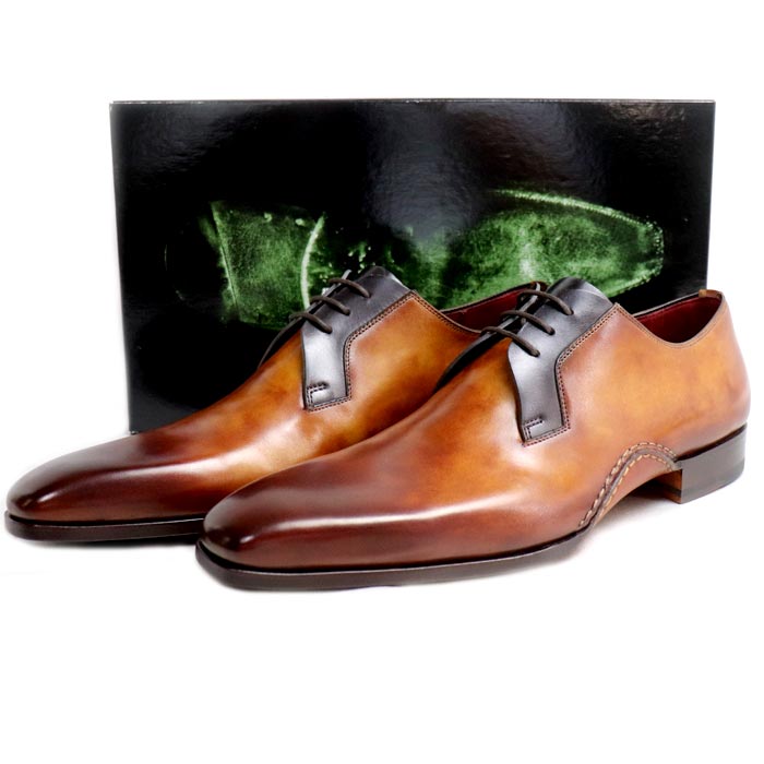 MAGNANNI マグナーニ オパンカ コンビ ダービー ドレスシューズ ビジネスシューズ BR/DGY 24568 26.5-27.0cm相当 43 メンズ【未使用】【買取品】