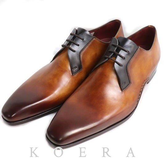 MAGNANNI マグナーニ オパンカ コンビ ダービー ドレスシューズ ビジネスシューズ BR/DGY 24568 26.5-27.0cm相当 43 メンズ【未使用】【買取品】