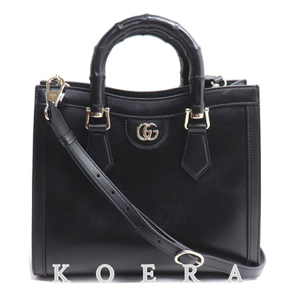 GUCCI グッチ ダイアナ ミディアム バンブー トートバッグ ブラック 832982 レディース【中古】