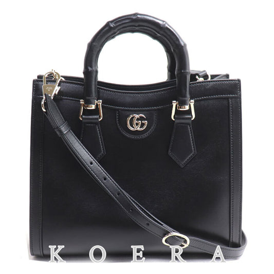 GUCCI グッチ ダイアナ ミディアム バンブー トートバッグ ブラック 832982 レディース【中古】