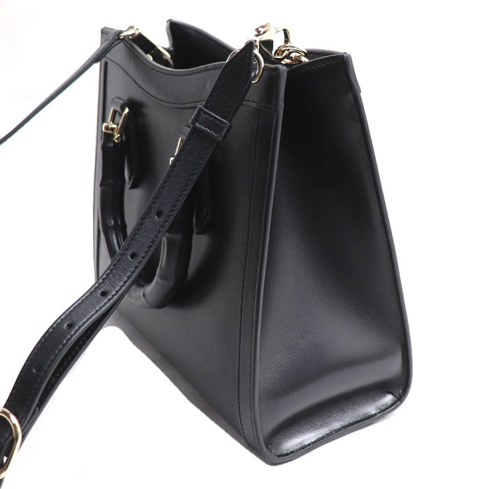 GUCCI グッチ ダイアナ ミディアム バンブー トートバッグ ブラック 832982 レディース【中古】