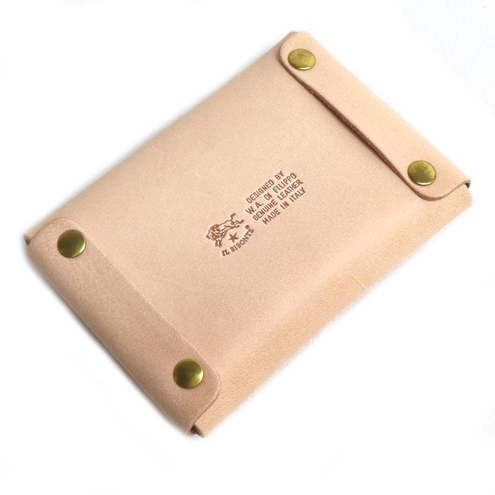 IL BISONTE イルビゾンテ カードケース ナチュラル SCC032 ユニセックス【中古】【美品】