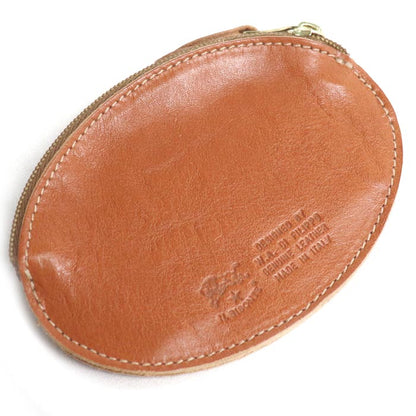 IL BISONTE イルビゾンテ Wファフナー オーバル コインケース キャメル ユニセックス【中古】【美品】