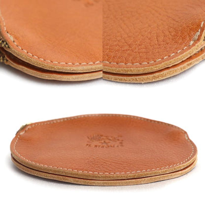 IL BISONTE イルビゾンテ Wファフナー オーバル コインケース キャメル ユニセックス【中古】【美品】
