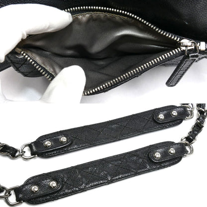 CHANEL シャネル ポケット イン ザ シティ フラップ ショルダーバッグ ブラック レディース【中古】
