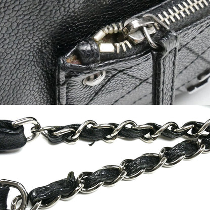 CHANEL シャネル ポケット イン ザ シティ フラップ ショルダーバッグ ブラック レディース【中古】