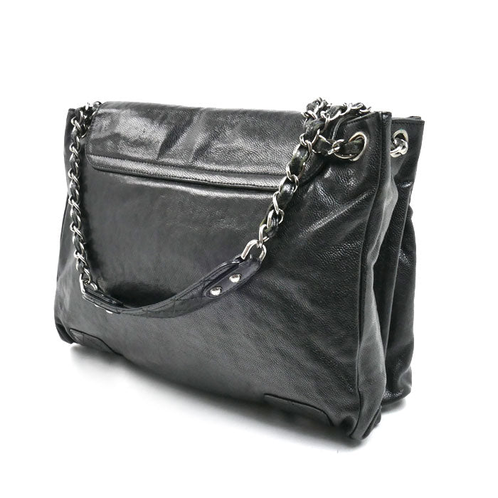 CHANEL シャネル ポケット イン ザ シティ フラップ ショルダーバッグ ブラック レディース【中古】