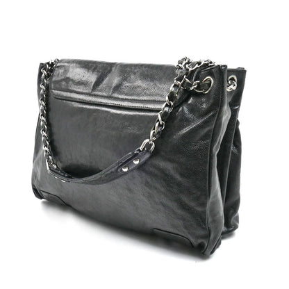 CHANEL シャネル ポケット イン ザ シティ フラップ ショルダーバッグ ブラック レディース【中古】