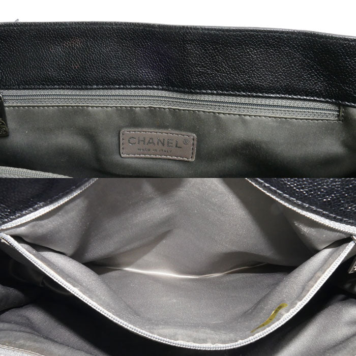 CHANEL シャネル ポケット イン ザ シティ フラップ ショルダーバッグ ブラック レディース【中古】