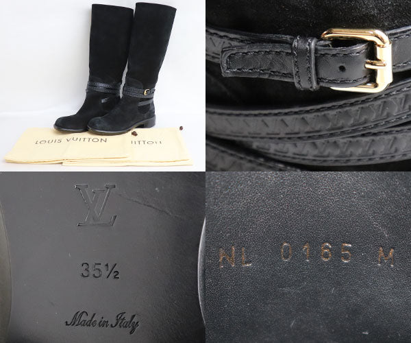 LOUIS VUITTON ルイ・ヴィトン クロスロード ライン ハイブーツ ブーツ ブラック 481684 NL0165 表記サイズ#35 1/2 日本サイズ約22.5 レディース【中古】
