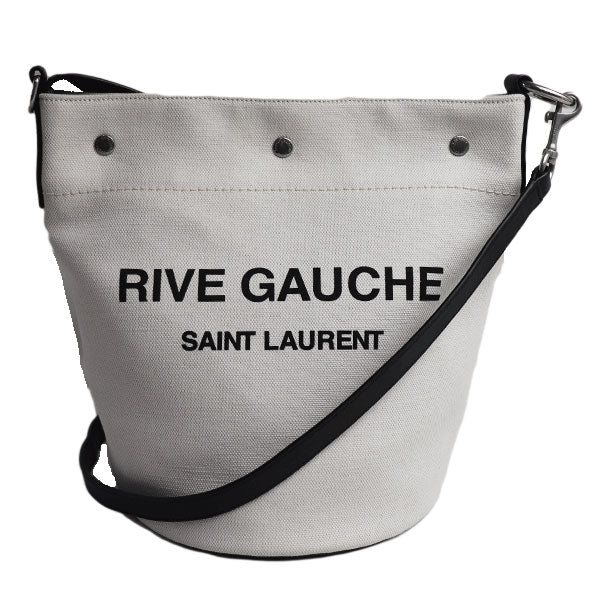 SAINT LAURENT サンローラン リヴゴーシュ RIVE GAUCHE ショルダーバッグ ホワイト ブラック 669299-faaaz-9024 レディース【中古】