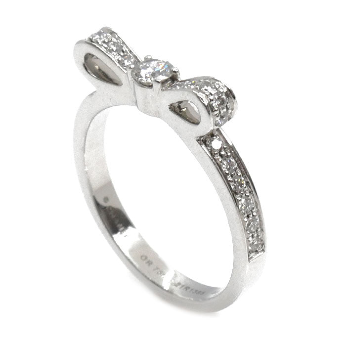 CHANEL シャネル K18WG ホワイトゴールド 1932 リュバン ドゥ シャネル  リング・指輪 J3412 ダイヤモンド 7.5号 48 3.0g レディース【中古】【美品】