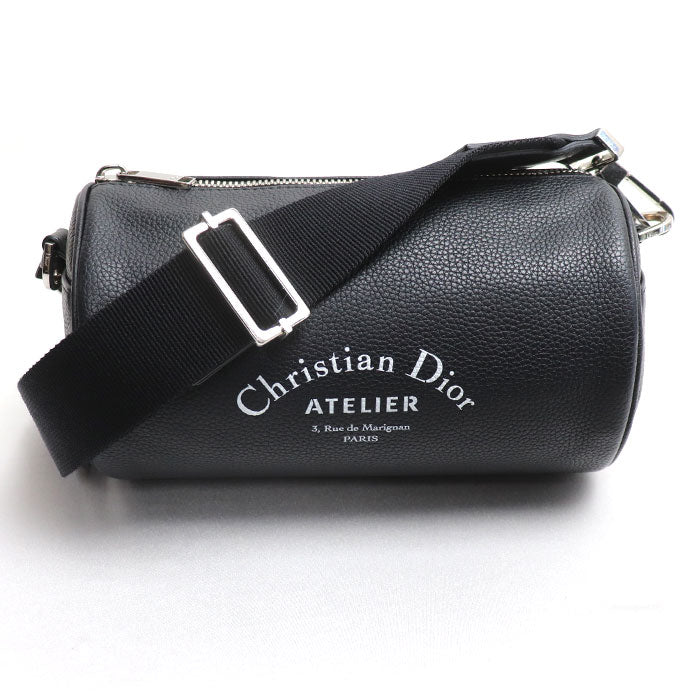 Christian Dior クリスチャンディオール アトリエ ローラー ミニ ドラム ショルダーバッグ ブラック 1ATPO061 レディース【中古】