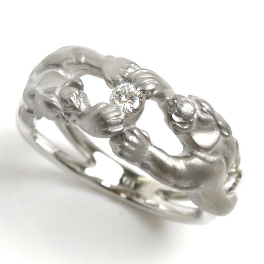 Carrera y Carrera カレライカレラ K18WG ホワイトゴールド パンサーモチーフ リング・指輪 ダイヤモンド0.108ct 12号 6.9g レディース【中古】【美品】