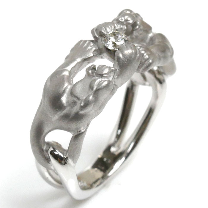 Carrera y Carrera カレライカレラ K18WG ホワイトゴールド パンサーモチーフ リング・指輪 ダイヤモンド0.108ct 12号 6.9g レディース【中古】【美品】