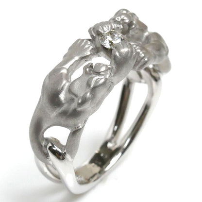 Carrera y Carrera カレライカレラ K18WG ホワイトゴールド パンサーモチーフ リング・指輪 ダイヤモンド0.108ct 12号 6.9g レディース【中古】【美品】