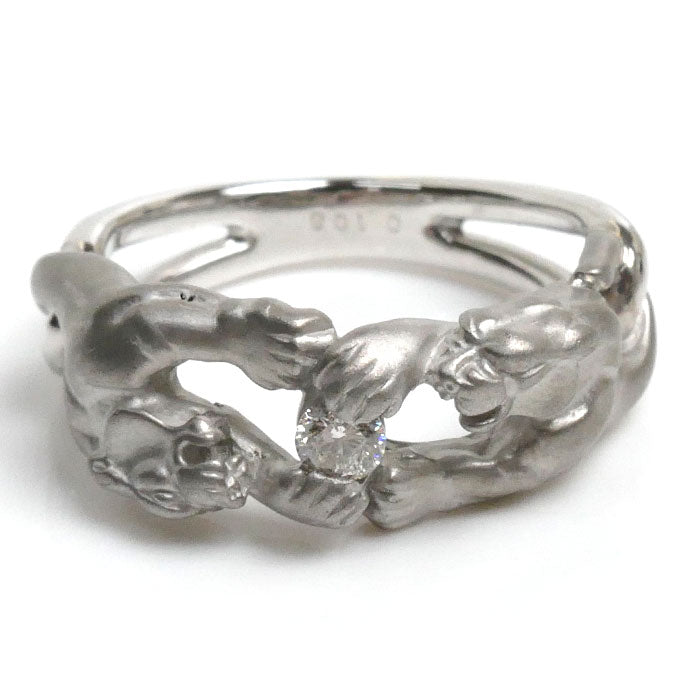 Carrera y Carrera カレライカレラ K18WG ホワイトゴールド パンサーモチーフ リング・指輪 ダイヤモンド0.108ct 12号 6.9g レディース【中古】【美品】