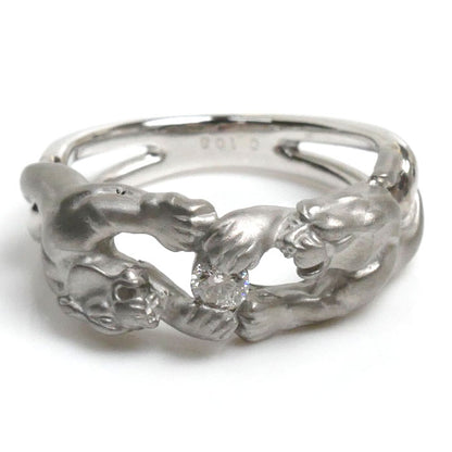 Carrera y Carrera カレライカレラ K18WG ホワイトゴールド パンサーモチーフ リング・指輪 ダイヤモンド0.108ct 12号 6.9g レディース【中古】【美品】