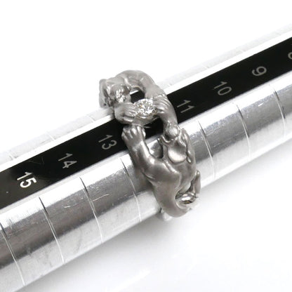 Carrera y Carrera カレライカレラ K18WG ホワイトゴールド パンサーモチーフ リング・指輪 ダイヤモンド0.108ct 12号 6.9g レディース【中古】【美品】