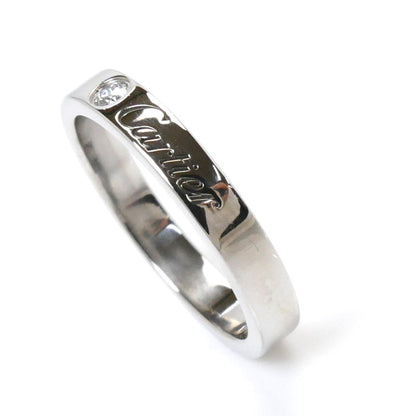 CARTIER カルティエ Pt950プラチナ C ドゥ エングレーブド 1Pダイヤ リング・指輪 B4051350 ダイヤモンド 10号 50 4.7g レディース【中古】【美品】