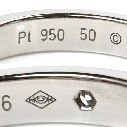 CARTIER カルティエ Pt950プラチナ C ドゥ エングレーブド 1Pダイヤ リング・指輪 B4051350 ダイヤモンド 10号 50 4.7g レディース【中古】【美品】