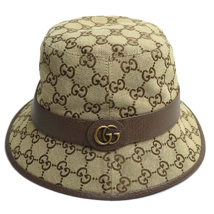 GUCCI グッチ GGキャンバス バケットハット ハット フェドラ ベージュ ブラウン 576587 4HG62 2564 M ユニセックス【中古】【美品】