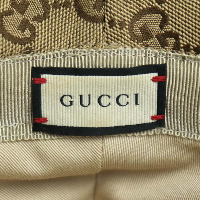GUCCI グッチ GGキャンバス バケットハット ハット フェドラ ベージュ ブラウン 576587 4HG62 2564 M ユニセックス【中古】【美品】