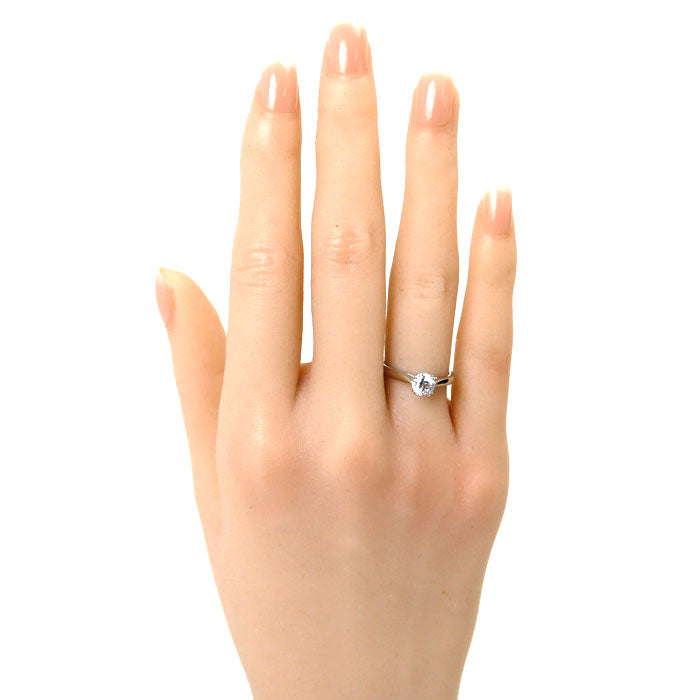 HARRY WINSTON ハリーウィンストン Pt950プラチナ ソリティア リング・指輪 ダイヤモンド0.54ct 7.5号 3.4g レディース【中古】【美品】