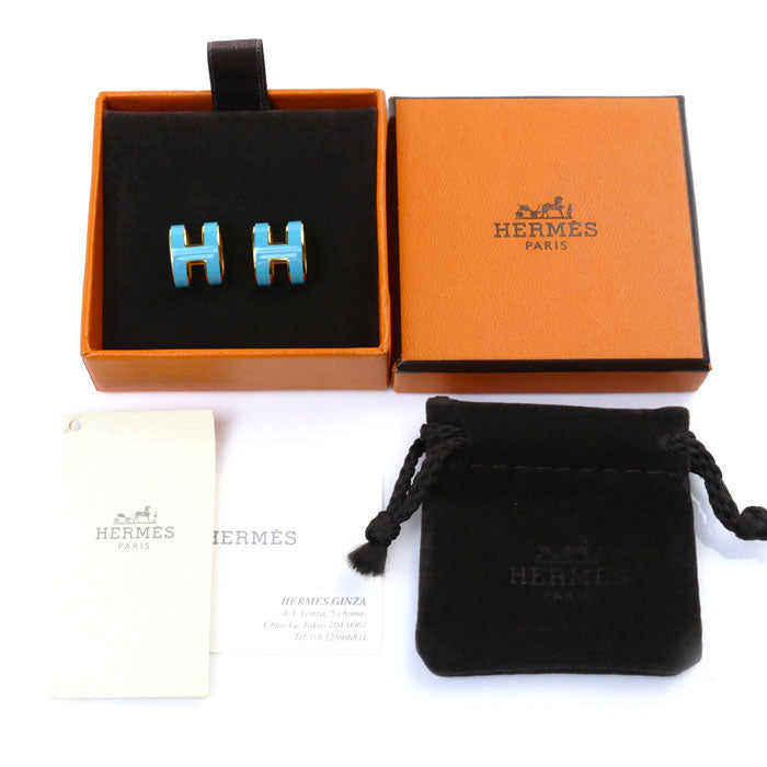 HERMES エルメス GP ポップアッシュ ミニ Hモチーフ ピアス 5.4g レディース【中古】【美品】