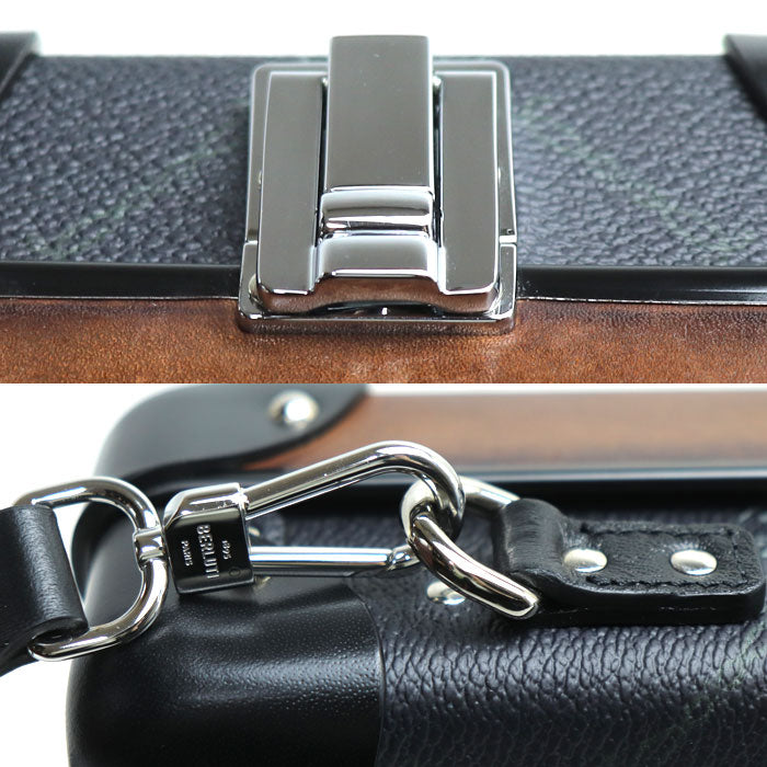 Berluti ベルルッティ グローブトロッター コラボ センテナリー メッセンジャー ショルダーバッグ ブラック ブラウン ミニトランク メンズ【中古】