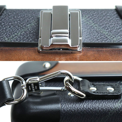 Berluti ベルルッティ グローブトロッター コラボ センテナリー メッセンジャー ショルダーバッグ ブラック ブラウン ミニトランク メンズ【中古】