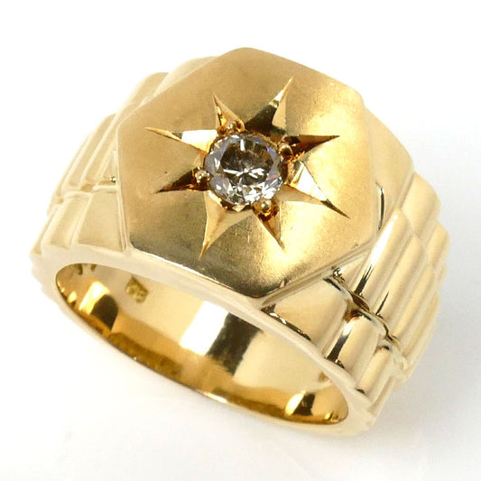 K18YG イエローゴールド リング・指輪 ダイヤモンド0.44ct 20号 18.1g メンズ【中古】