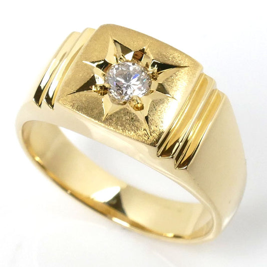K18YG イエローゴールド リング・指輪 ダイヤモンド0.245ct 19号 14.1g メンズ【中古】【美品】