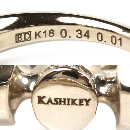 カシケイ K18ゴールド K18シャンパンゴールド ソリティア リング・指輪 ダイヤモンド0.34ct/0.01ct 10号 4.0g レディース【中古】【美品】
