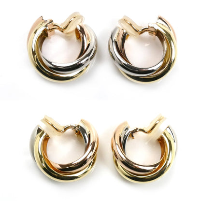 CARTIER カルティエ K18YG/PG/WG トリニティ イヤリング 14.4g レディース【中古】【美品】