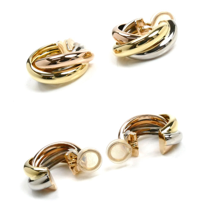 CARTIER カルティエ K18YG/PG/WG トリニティ イヤリング 14.4g レディース【中古】【美品】