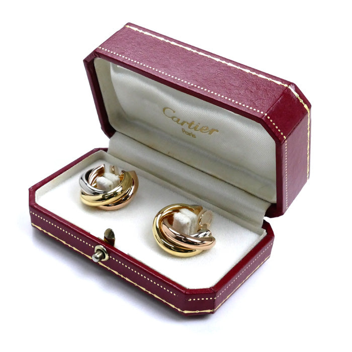 CARTIER カルティエ K18YG/PG/WG トリニティ イヤリング 14.4g レディース【中古】【美品】