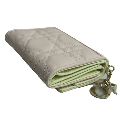 Christian Dior クリスチャンディオール レディディオール カナージュ ロータスウォレット 三つ折り財布 パウダリーピンク/ライトレモン S0181ONIW 日本限定 レディース【未使用】【買取品】