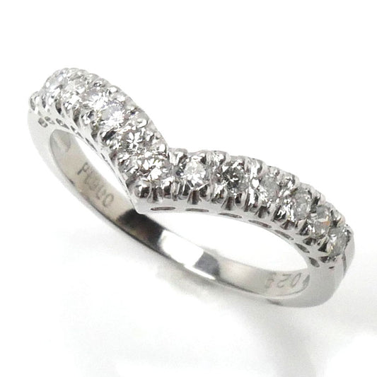 Pt900プラチナ Vモチーフ リング・指輪 ダイヤモンド0.29ct 8.5号 2.6g レディース【中古】