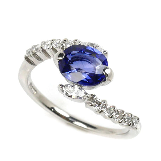 Pt900プラチナ リング・指輪 サファイア1.36ct ダイヤモンド0.36ct 13号 4.5g レディース【中古】【美品】