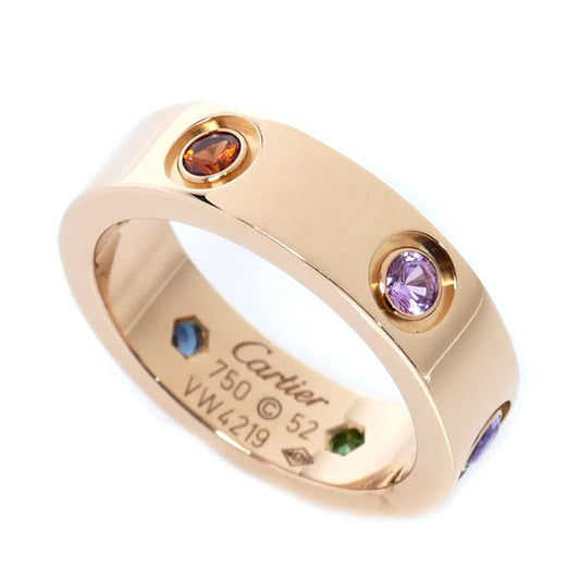 CARTIER カルティエ K18PG ピンクゴールド ラブリング マルチストーン リング・指輪 12号 52 8.8g レディース【中古】