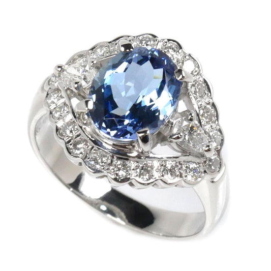 Pt900プラチナ サンタマリア アクアマリン リング・指輪 アクアマリン1.76ct ダイヤモンド0.52ct 12号 6.9g レディース【中古】【美品】