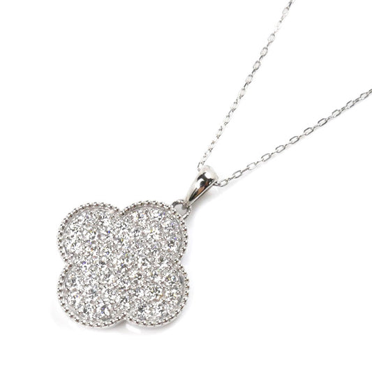 Pt900/Pt850プラチナ ネックレス ダイヤモンド1.05ct 6.0g ～45cm フリーチェーン レディース【中古】【美品】