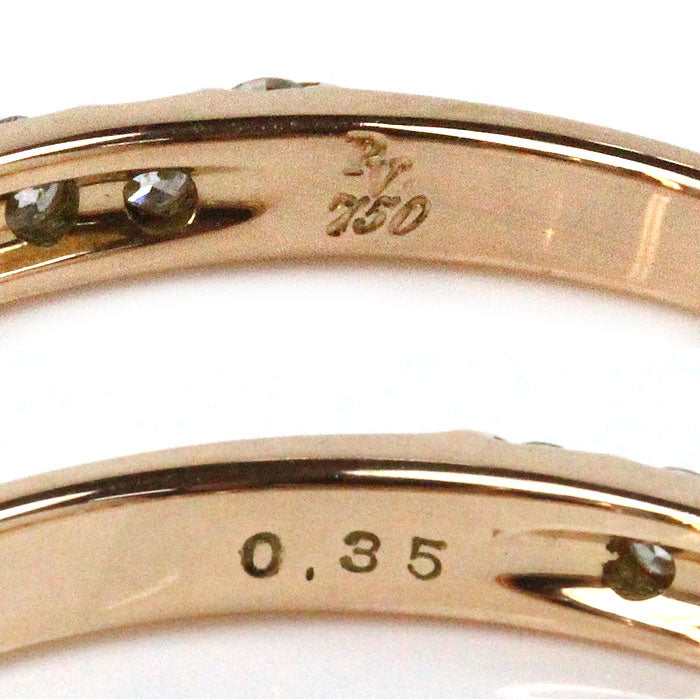 Ponte Vecchio ポンテヴェキオ K18PG ピンクゴールド ハーフエタニティ リング・指輪 PG0301R001WDPG ダイヤモンド0.35ct 8号 1.7g レディース【中古】