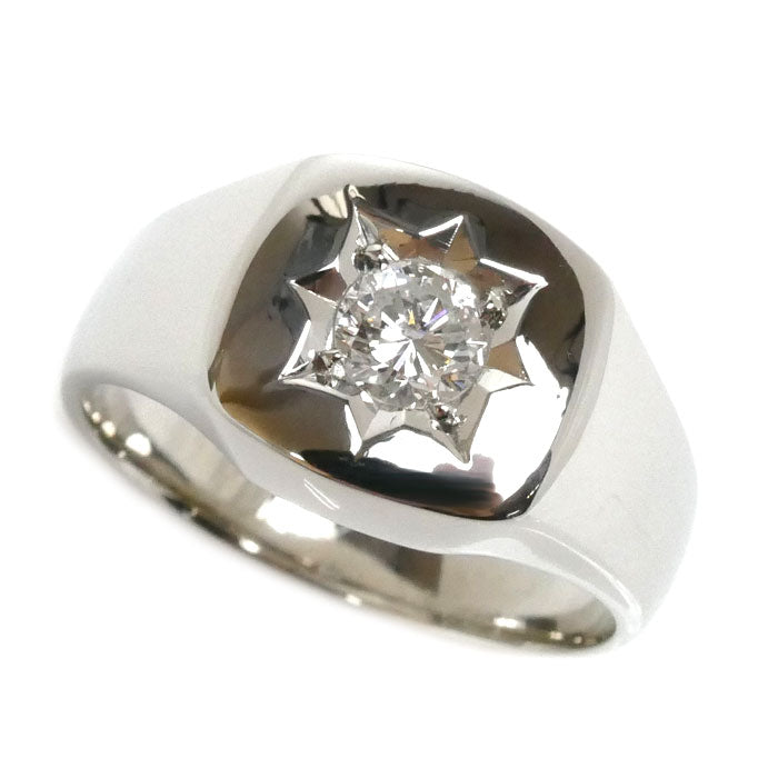 Pt900プラチナ リング・指輪 ダイヤモンド0.5ct 20号 18.2g メンズ【中古】【美品】